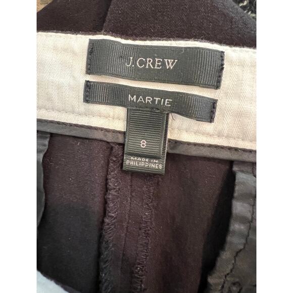 J Crew Martie Stretch Cotton Cropped Pants Black 8 - Picture 4 of 5